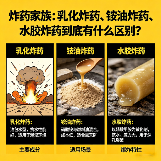 头屯河炸药家族：乳化炸药、铵油炸药、水胶炸药到底有什么区别？